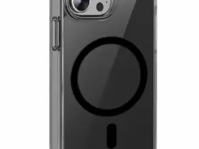 Чехол-накладка Wiwu Magsafe Charge для Apple iPhone 14 Pro Max пластиковый с подставкой (прозрачно-черный)