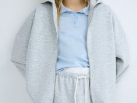 Толстовка на молнии для девочек, Серый