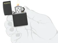 Зажигалка ZIPPO Logo с покрытием Black Crackle™, латунь/сталь, чёрная, матовая, 38x13x57 мм