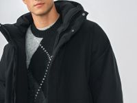 Утеплённая куртка со съёмным капюшоном, Черный