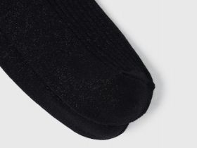 Носки в рубчик с люрексом, Черный