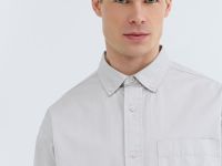 Рубашка из твила с карманом, Белый