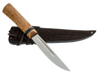 Походный нож Северный средний, сталь 65Х13, карельская береза с цветной вставкой