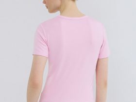 Приталенная футболка в рубчик, Розовый