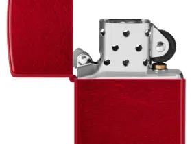 Зажигалка ZIPPO Logo с покрытием Candy Apple Red™, латунь/сталь, красная, глянцевая, 38x13x57 мм