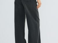 Широкие джинсы с поясом, Серый