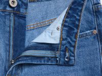 Прямые джинсы с высокой посадкой, Синий