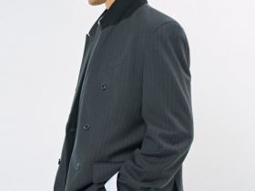 Двубортный пиджак в полоску O'STIN x Яндекс Книги, Серый