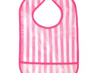 Нагрудник розовый в полоску для девочки