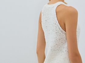 Майка из ленточной пряжи, Белый