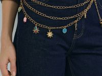 Пояс-цепь с декоративными подвесками, Золотой