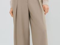 Прямые брюки с шерстью, Коричневый