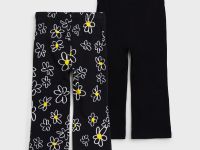 Брюки детские трикотажные для девочек, 2 пары в комплекте