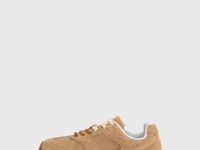 Кроссовки из натуральной кожи, Бежевый