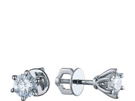 Пусеты из белого золота с бриллиантами э4001пс08210874