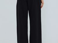 Широкие джинсы с необработанным краем, Черный