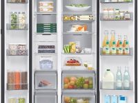 Холодильник Samsung Side-by-Side с автоматически открывающимися дверьми, 646 л Белое стекло