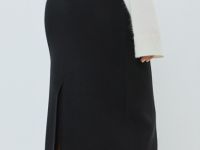 Вязаная юбка миди, Черный