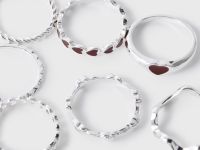 Серебристые кольца 7 шт. Глория Джинс