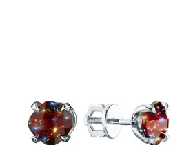 Пусеты из серебра с гранатами э0606пс11250370