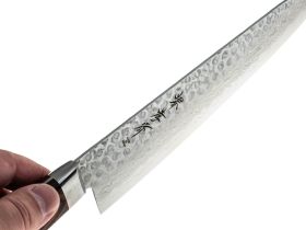 Поварской кухонный шеф-нож Sakai Takayuki 24 см, сталь VG-10 в обкладках из дамасской стали, рукоять махагон