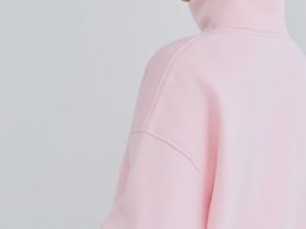 Толстовка с принтом и воротником на молнии, Розовый