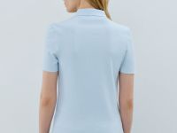 Поло в рубчик с коротким рукавом, Голубой