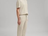 Брюки прямого кроя со льном
