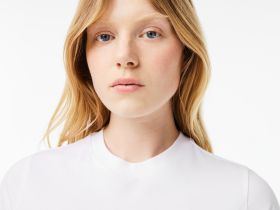 Женская хлопковая футболка Lacoste свободного кроя