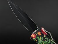 Фронтальный автоматический нож Daggerr Кощей Khohloma, сталь D2, рукоять алюминий