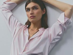 Блузка из сатина, Розовый