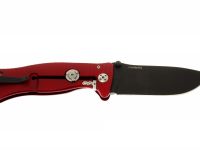 Нож складной LionSteel SR1A RB RED, сталь D2 Black Finish, рукоять алюминий (Solid®), красный