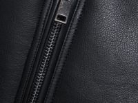 Дублёнка с воротником из искусственного меха, Черный