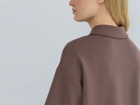 Поло с воротником на молнии, Коричневый