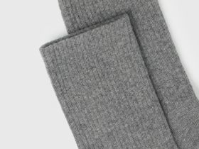 Высокие носки в рубчик, Серый