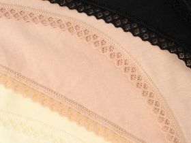 Классические трусы-брифы с кружевом, 3 шт., Желтый