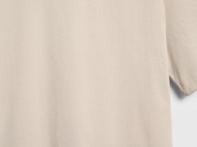 Футболка из плотного хлопка с контрастными деталями, Бежевый