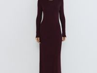 Облегающее вязаное платье, Фиолетовый