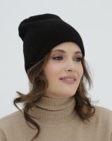 Шапка кашемировая двойная черная