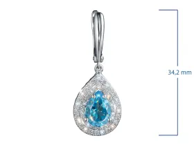 Серьги из белого золота с топазами э4771сг09251301