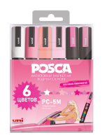 Набор маркеров POSCA PC-5M Кукла, 6 шт, в пласт. упаковке