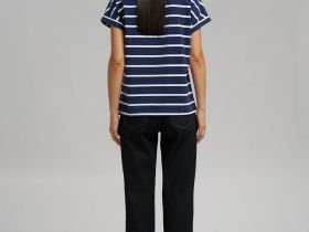 Свободная футболка в полоску из хлопкового джерси