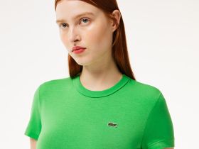 Женская хлопковая футболка Lacoste свободного кроя