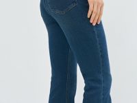 Расклёшенные утеплённые джинсы, Синий