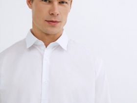 Рубашка Slim из поплина, Белый