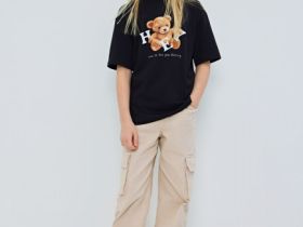 Брюки с карго-карманами для девочек, Бежевый