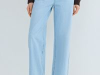 Джинсы Wide leg с высокой посадкой, Голубой