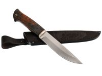 Нож Тигр, сталь PGK , рукоять мельхиор, стабилизированная карельская береза