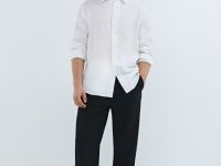 Рубашка изо льна, Белый