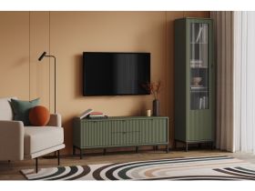 Витрина Трейвис 1-48x205 Оливковый